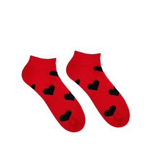 Veselé ponožky Srdiečko Červené – členkové